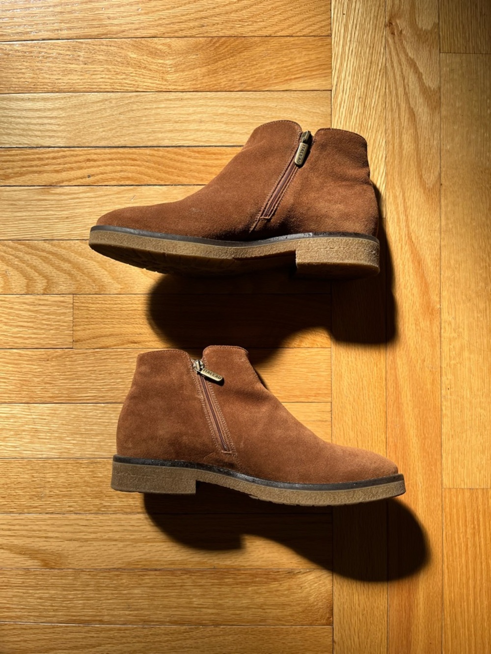 Women's Italeau Waterproof Suede Cognac Ankle Booties (9/EU 39)
